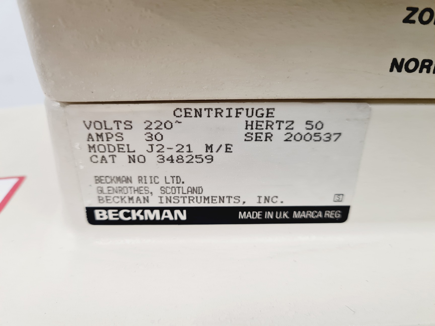 Image of Beckman J2-21 Floor Standing Centrifuge Lab