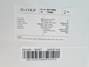 Thumbnail image of Bio Cold BIO170FRS Spark Free Fridge