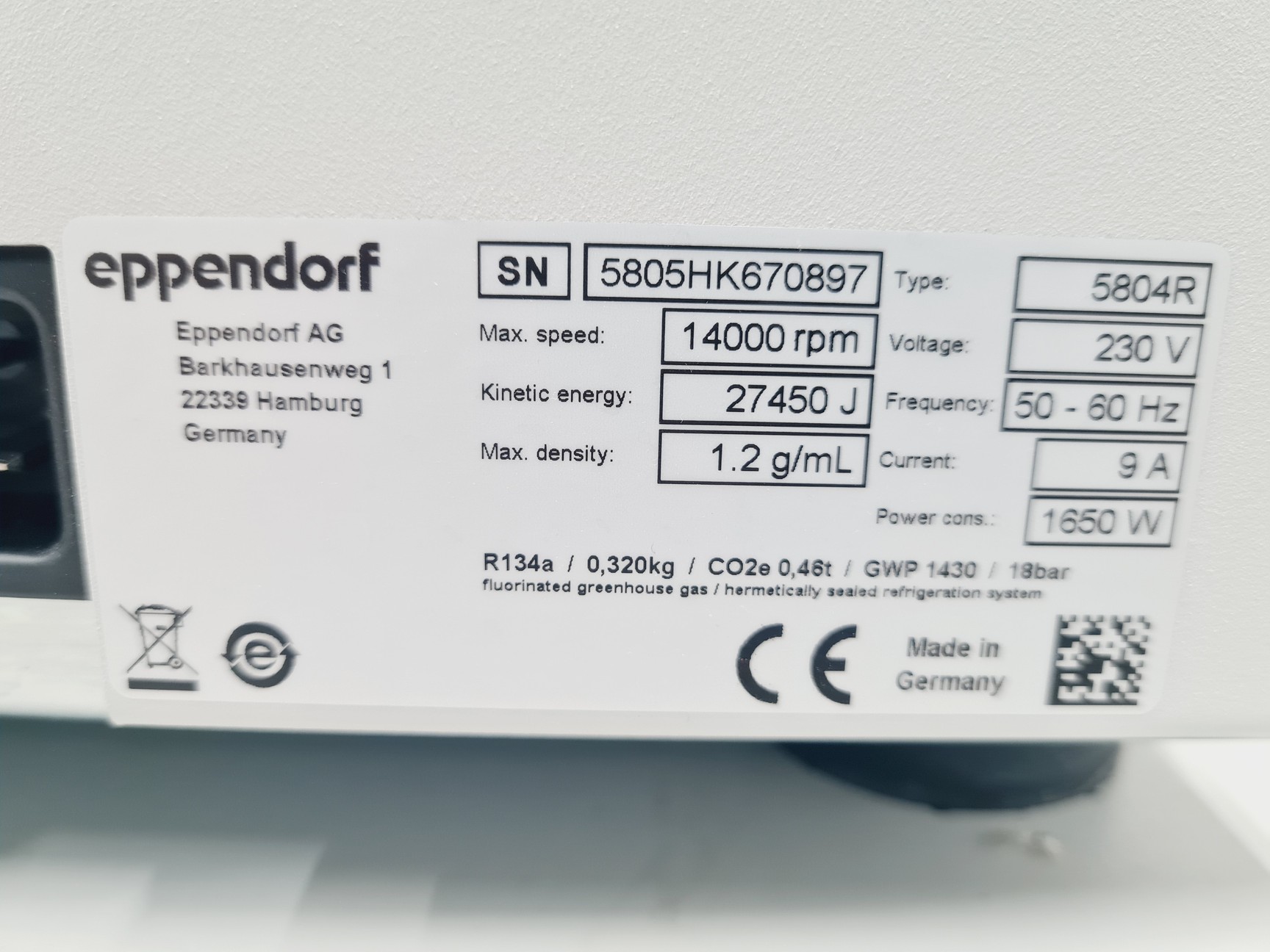 Image of Eppendorf Refrigerated Centrifuge 5804 R w/ Eppendorf S-4-72 Rotor Lab