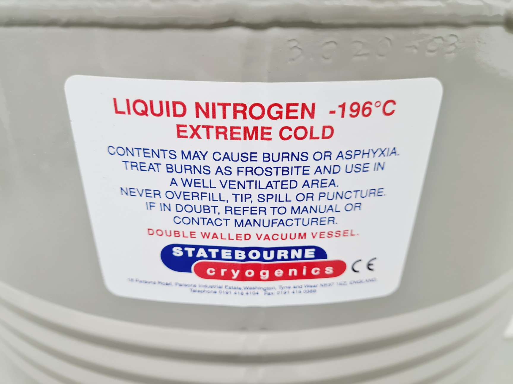 Image of Statebourne BIO 20 Liquid Nitrogen Dewar Lab