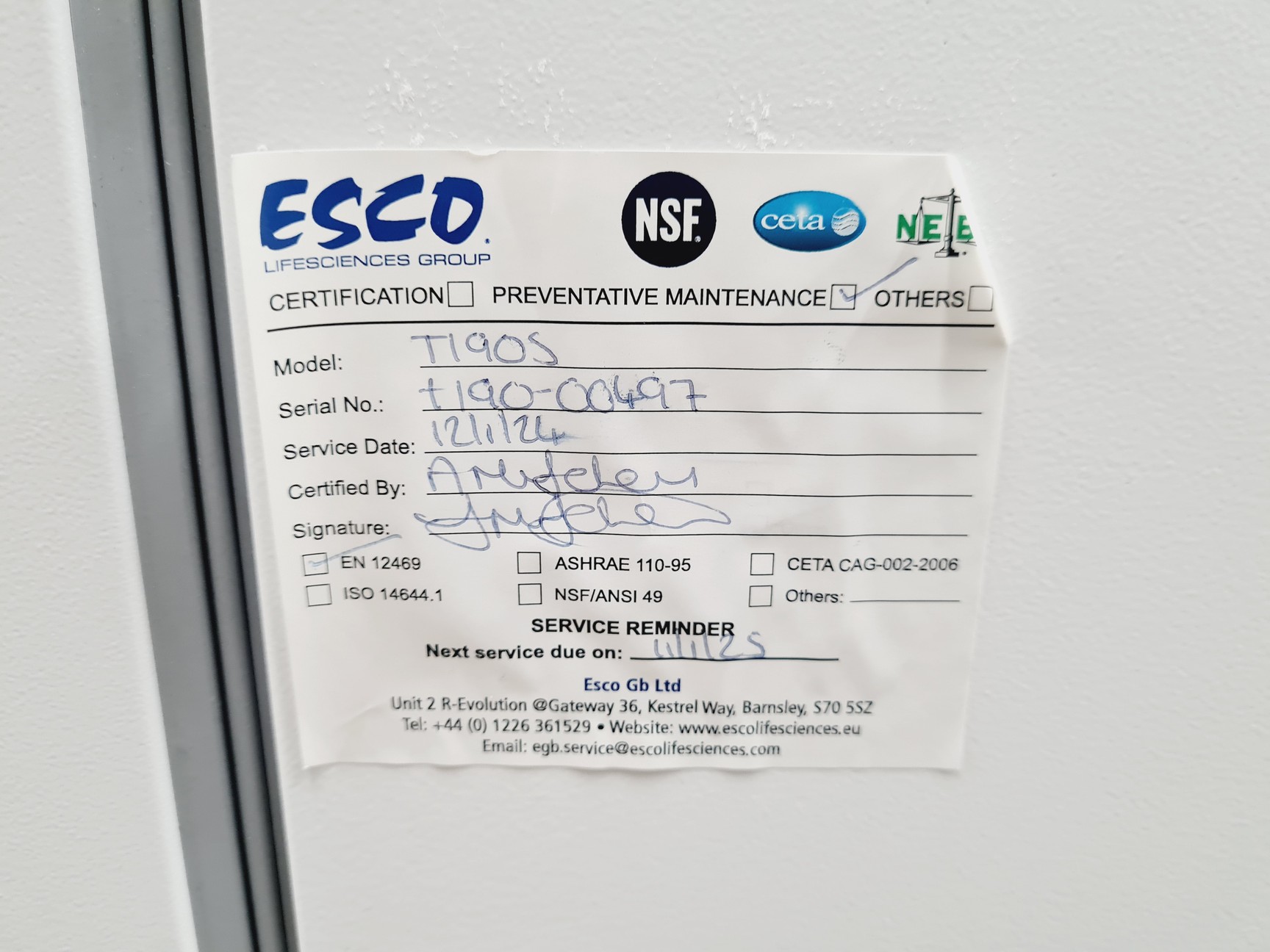 Image of LEEC Touch 190 S Culture Safe CO2 Incubator