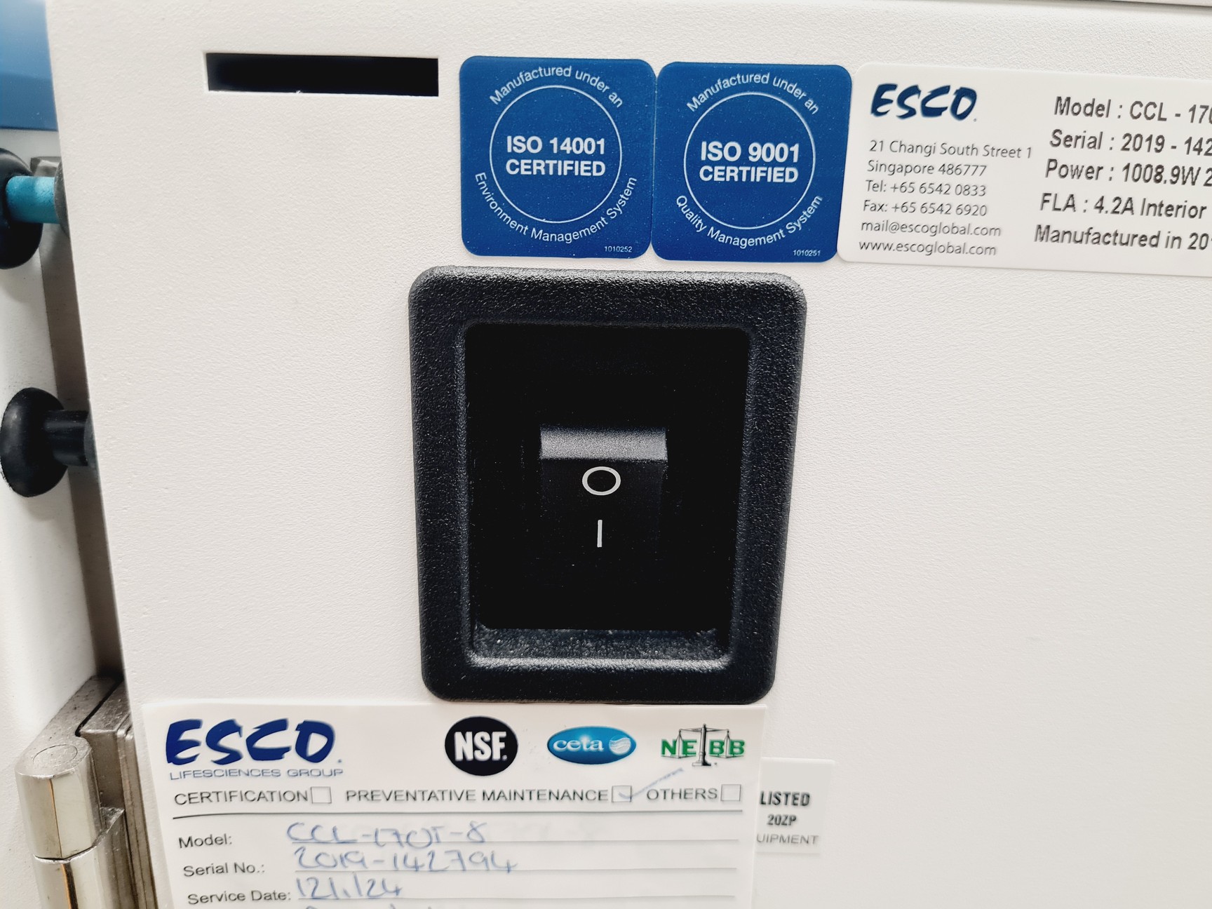 Image of ESCO CCL-170T-8 CelCulture CO2 Incubator Lab