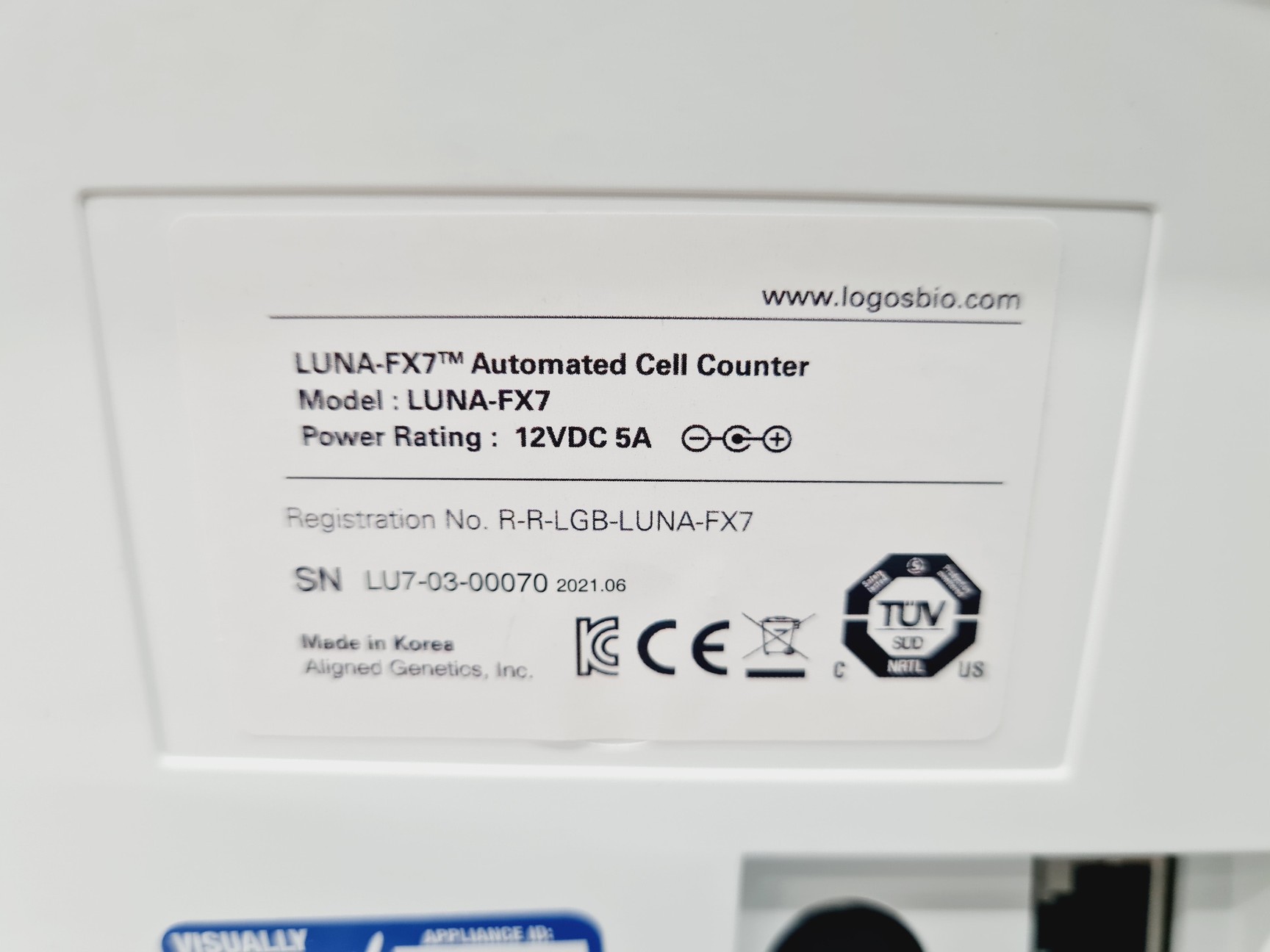Image of Logos Luna-FX7 Automated Cell Counter w/ Accessories Lab