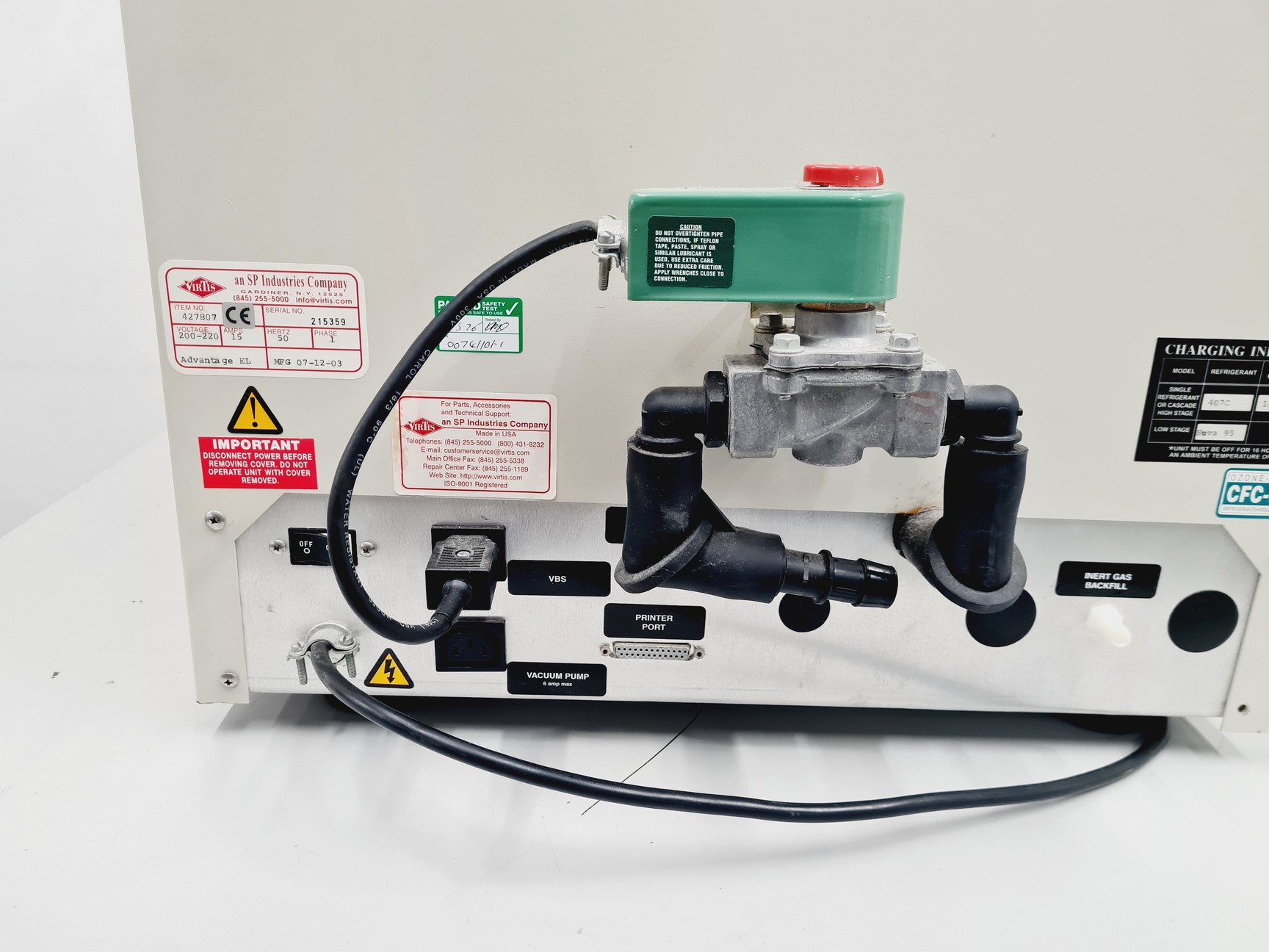 Image of VirTis Advantage EL 427807 Freeze Dryer Lab
