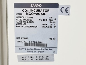 Thumbnail image of Sanyo MCO-20AIC CO2 Incubator Double Stack 