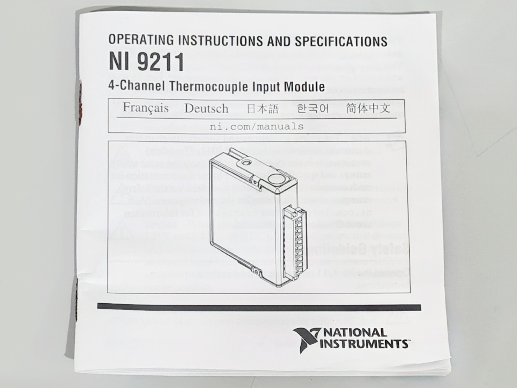 Image of National Instruments NI 9211 4-Channel Thermocouple Input Module 