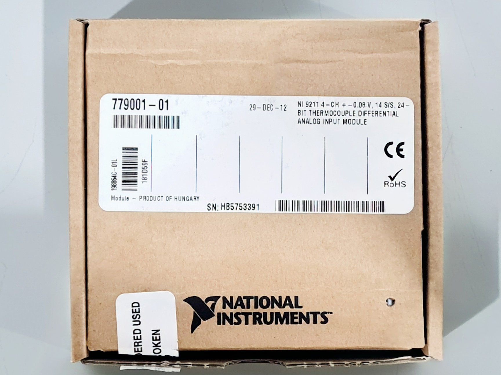 Image of National Instruments NI 9211 4-Channel Thermocouple Input Module 