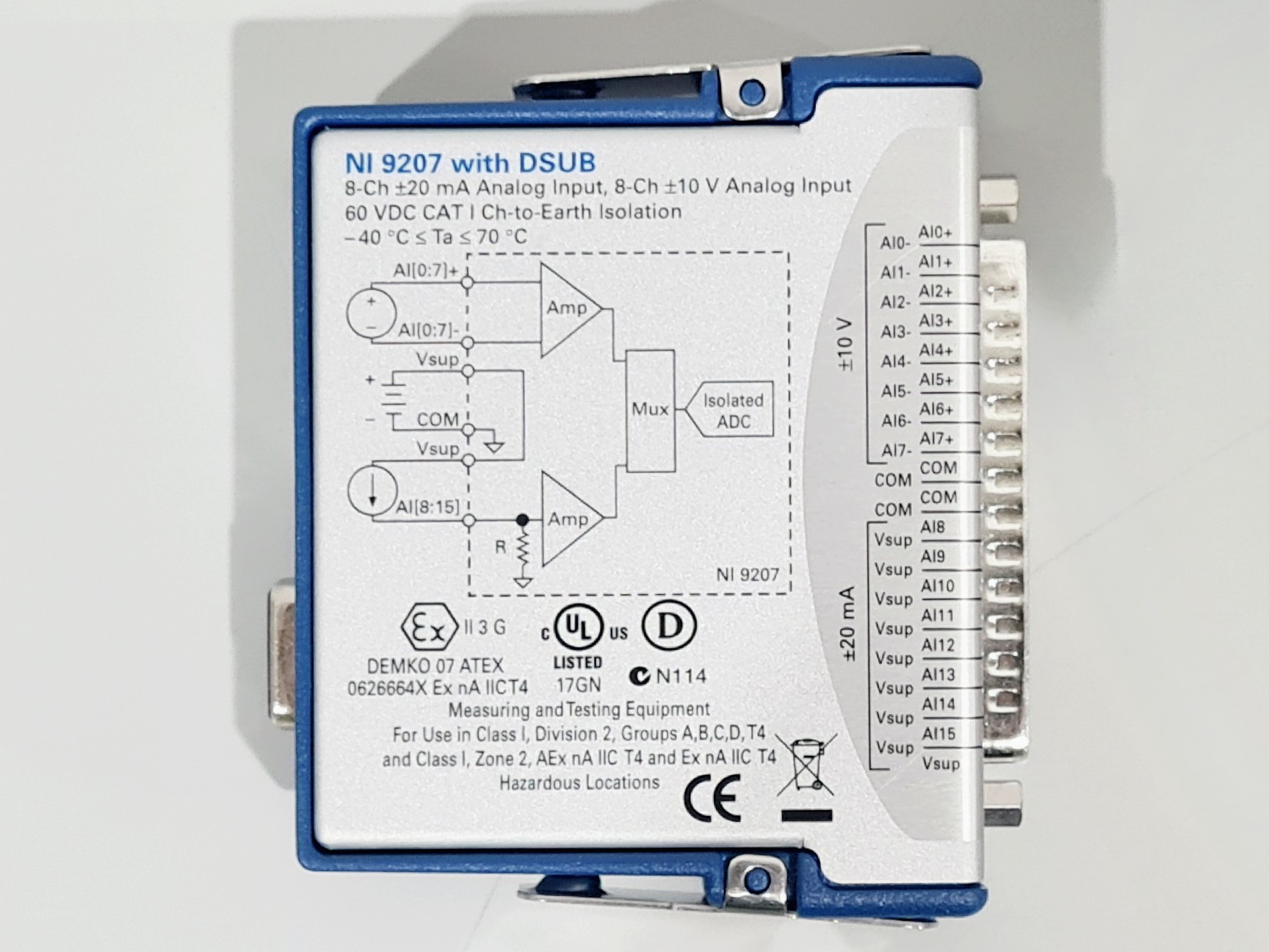 Image of National Instruments NI 9207 16-Channel 24-Bit Analog Input 