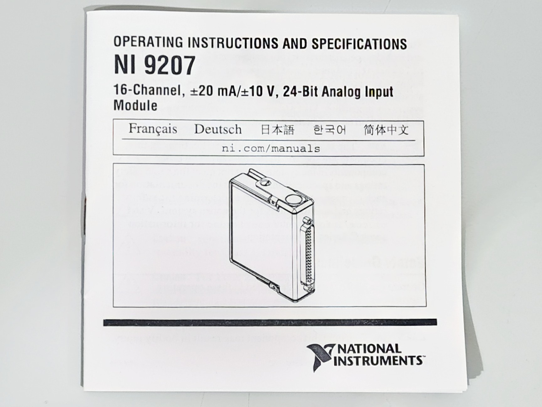 Image of National Instruments NI 9207 16-Channel 24-Bit Analog Input 