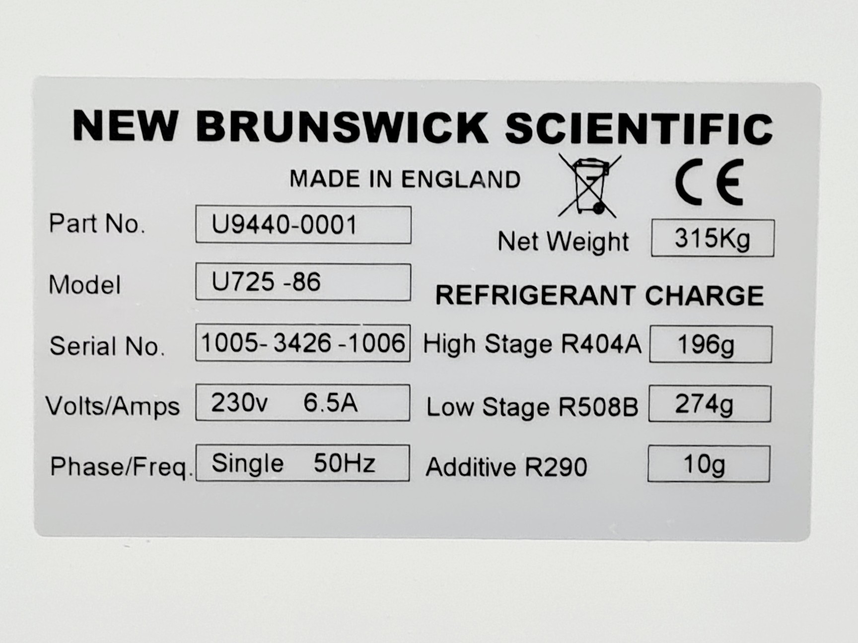 Image of New Brunswick Scientific Ultra Low Temperature Freezer - Innova U725