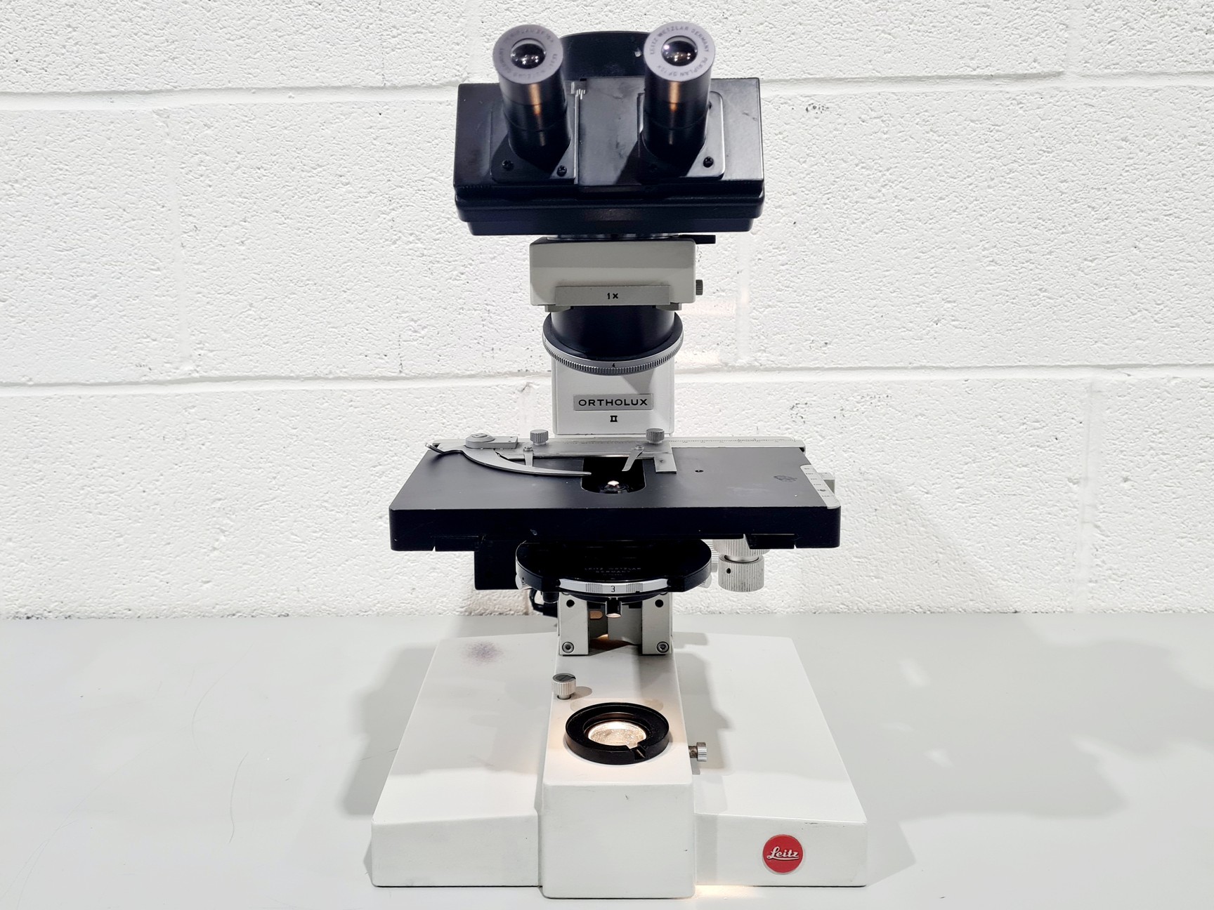 Image of Leitz Wetzlar Ortholux II Microscope with Lightbox Power Supply 