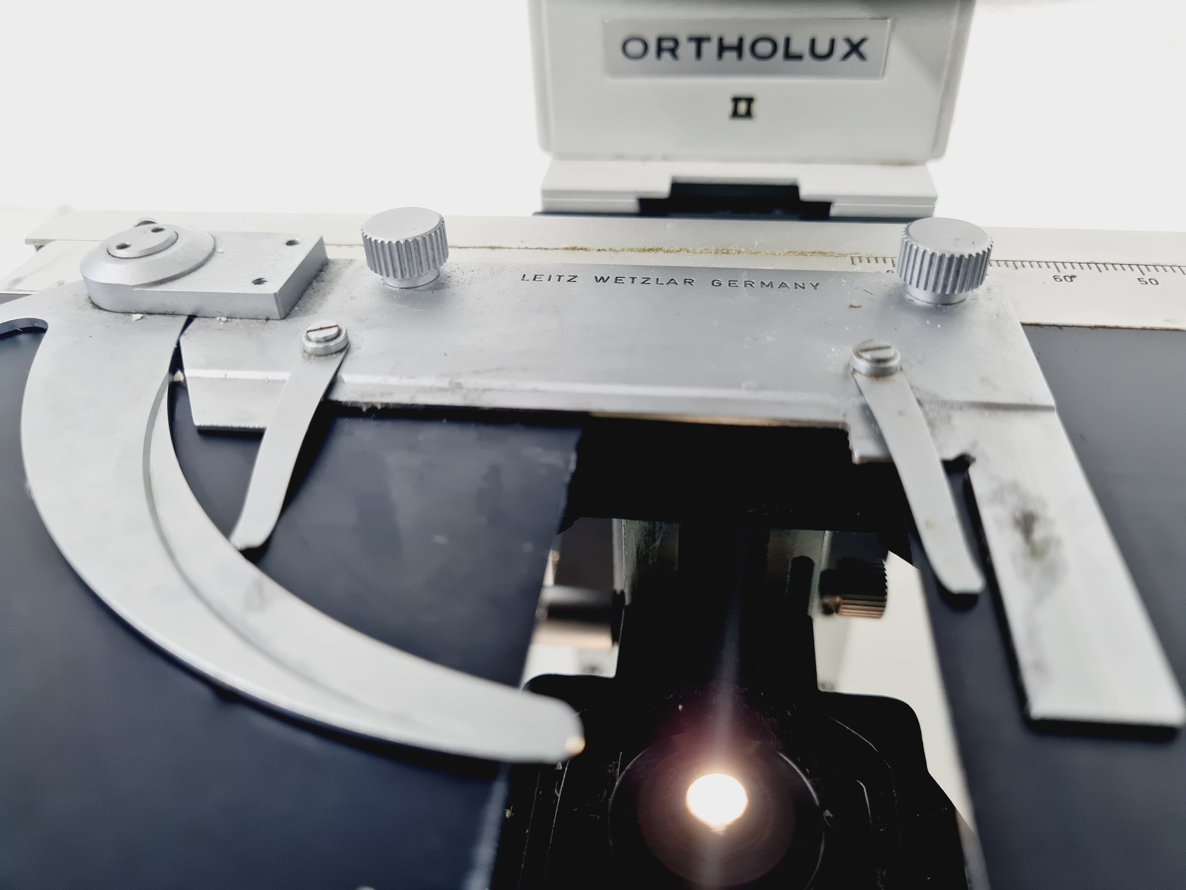 Image of Leitz Wetzlar Ortholux II Microscope with Lightbox Power Supply 