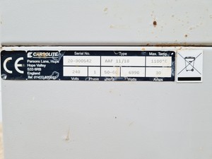 Thumbnail image of Carbolite AAF1100 Furnace Model: AAF 11/18
