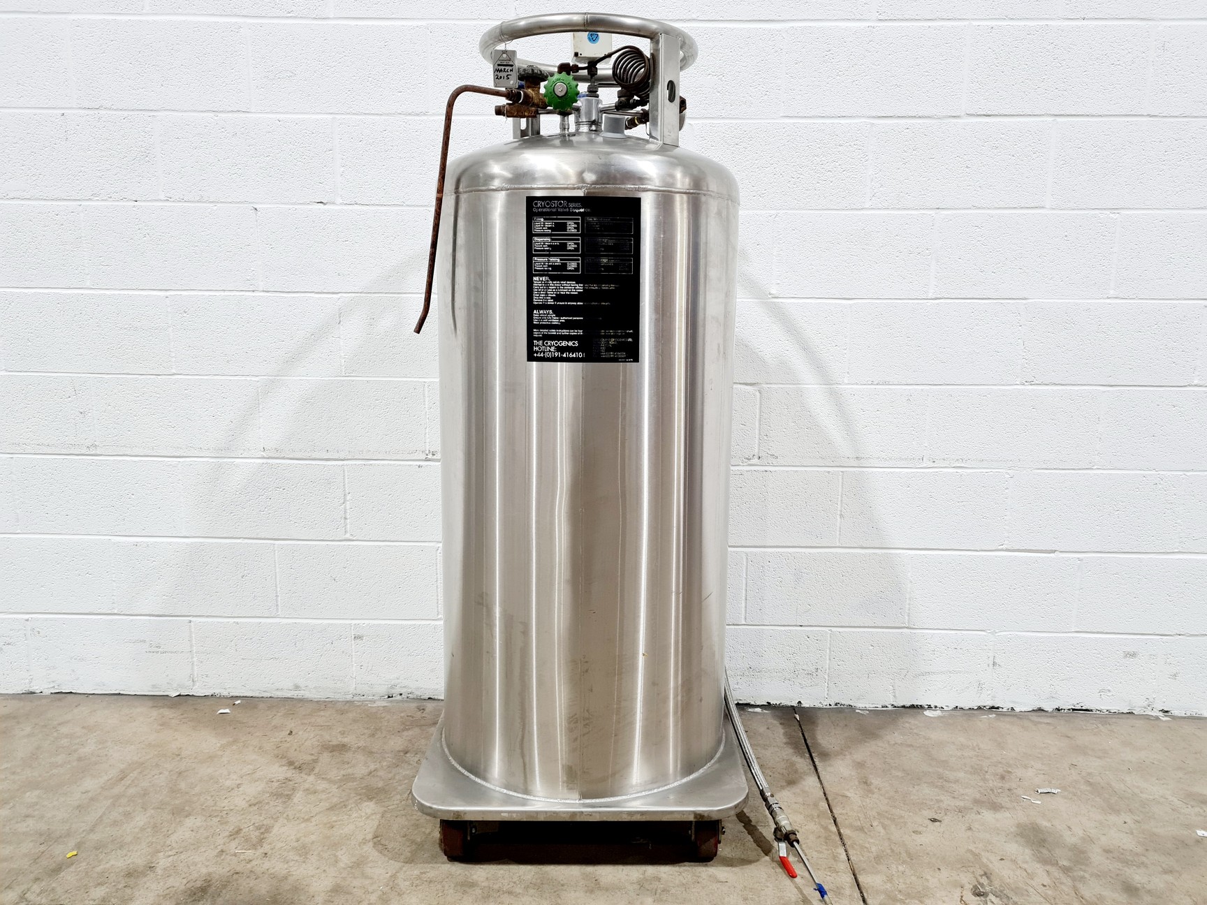 Image of StateBourne CryoStor 240 Stainless Liquid Nitrogen Storage Tank 