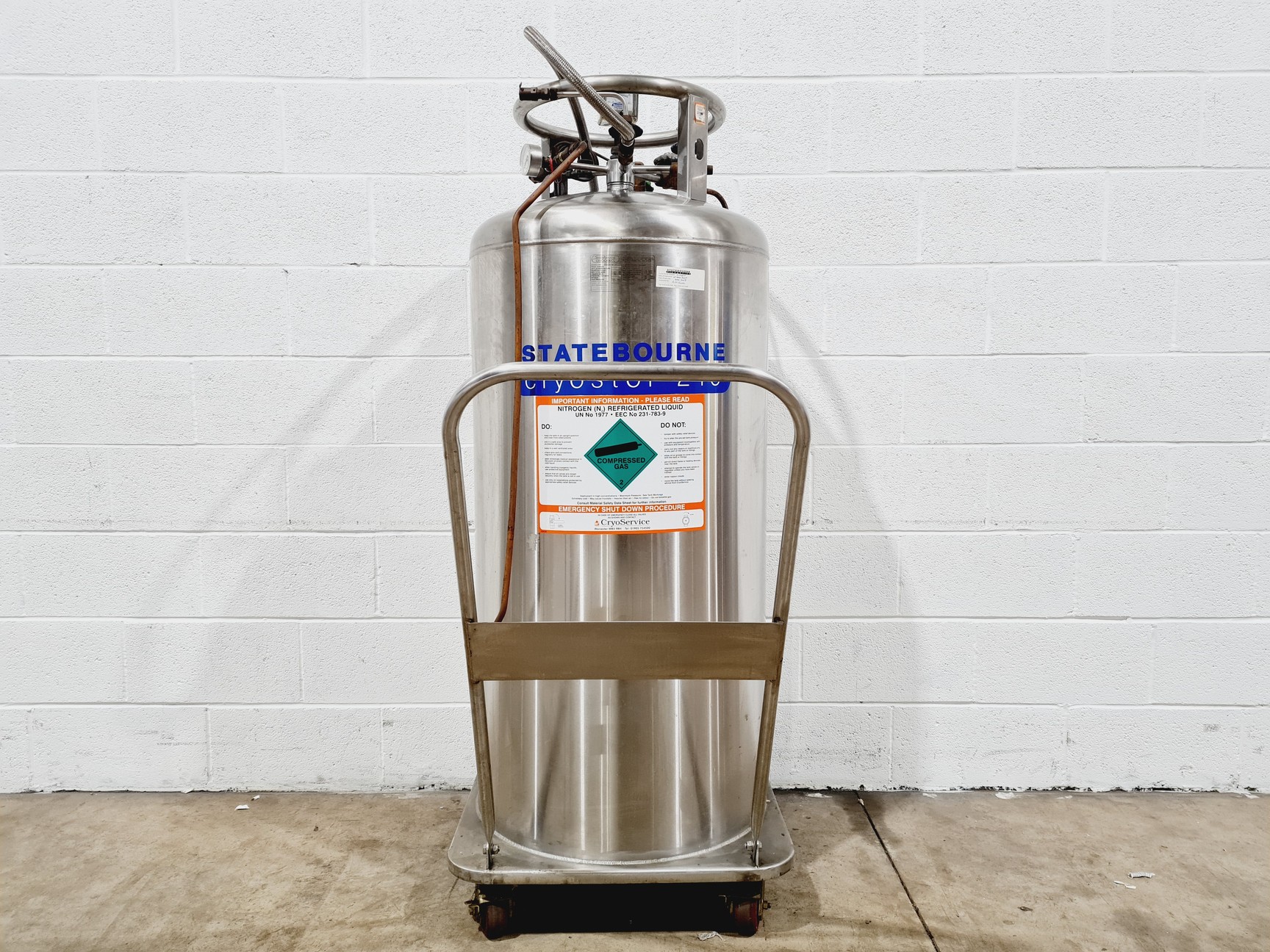 Image of StateBourne CryoStor 240 Stainless Liquid Nitrogen Storage Tank 