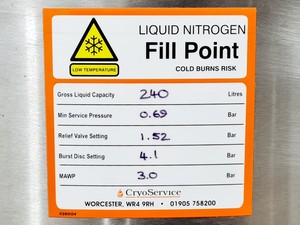 Thumbnail image of StateBourne CryoStor 240 Stainless Liquid Nitrogen Storage Tank 