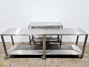 Image of Lot of 3 x Teknomek Hygienox Stainless Steel Workbench 