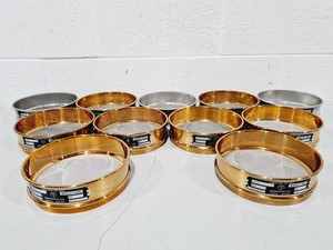 Thumbnail image of  11x Endecotts Laboratory Test Sieves Stainless Steel & Brass 250µm–5.6mm