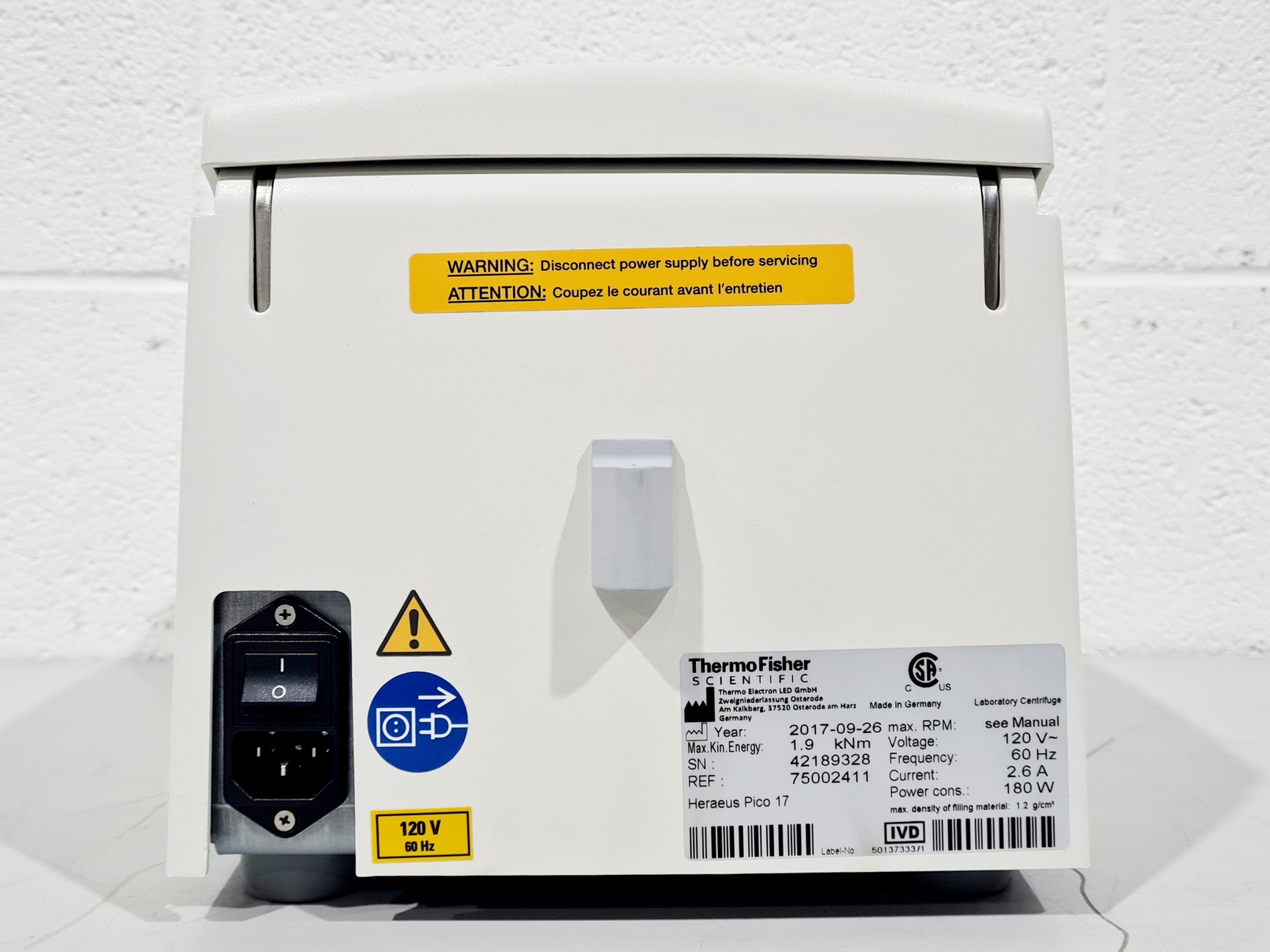 Image of Thermo Scientific Heraeus Pico 17 Benchtop Centrifuge 120V Lab
