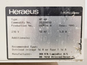 Thumbnail image of Heraeus LaminAir HP 48 Laminar Flow Cabinet