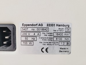 Thumbnail image of Eppendorf 5417 R Benchtop Centrifuge