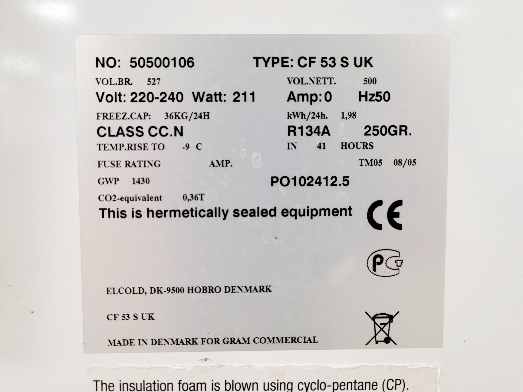 Image of Gram CF 53 S UK Stainless Steel Lid Chest Freezer
