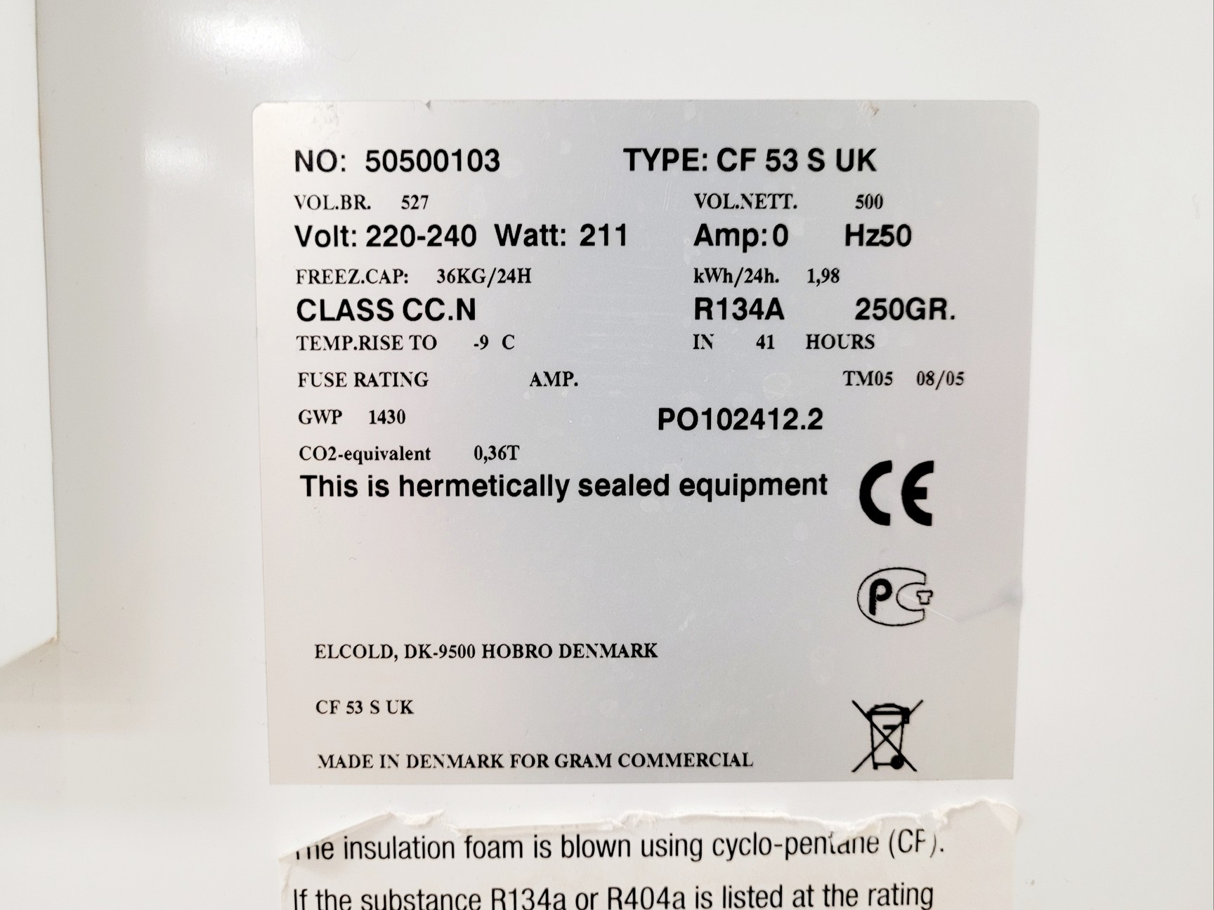 Image of Gram CF 53 S UK Stainless Steel Lid Chest Freezer