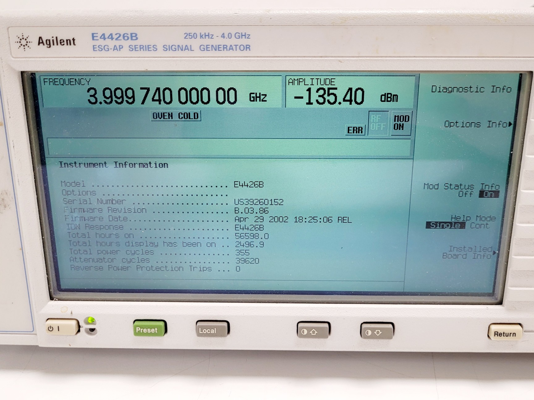 Image of Agilent E4426B ESG-AP Series Signal Generator
