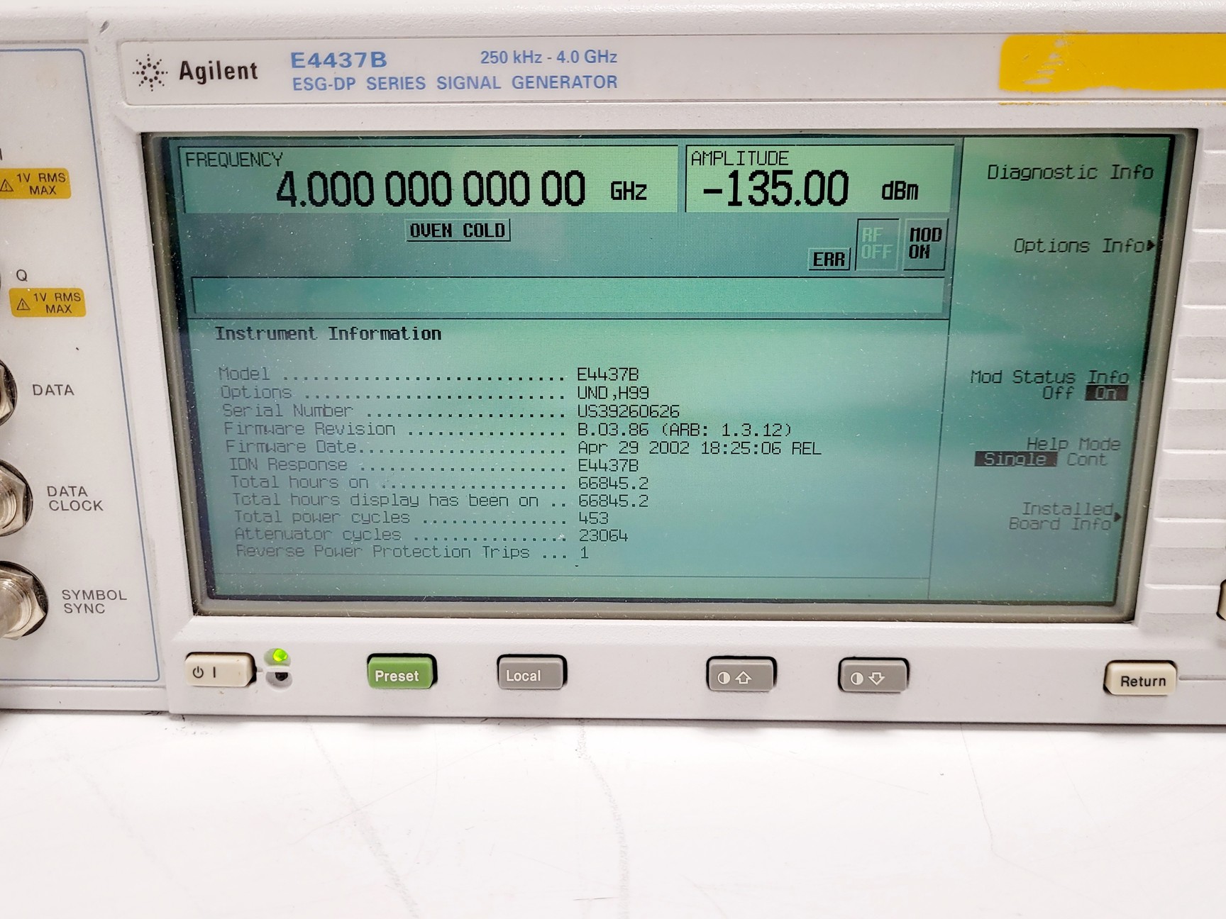Image of Agilent E4437B ESG-AP Series Signal Generator