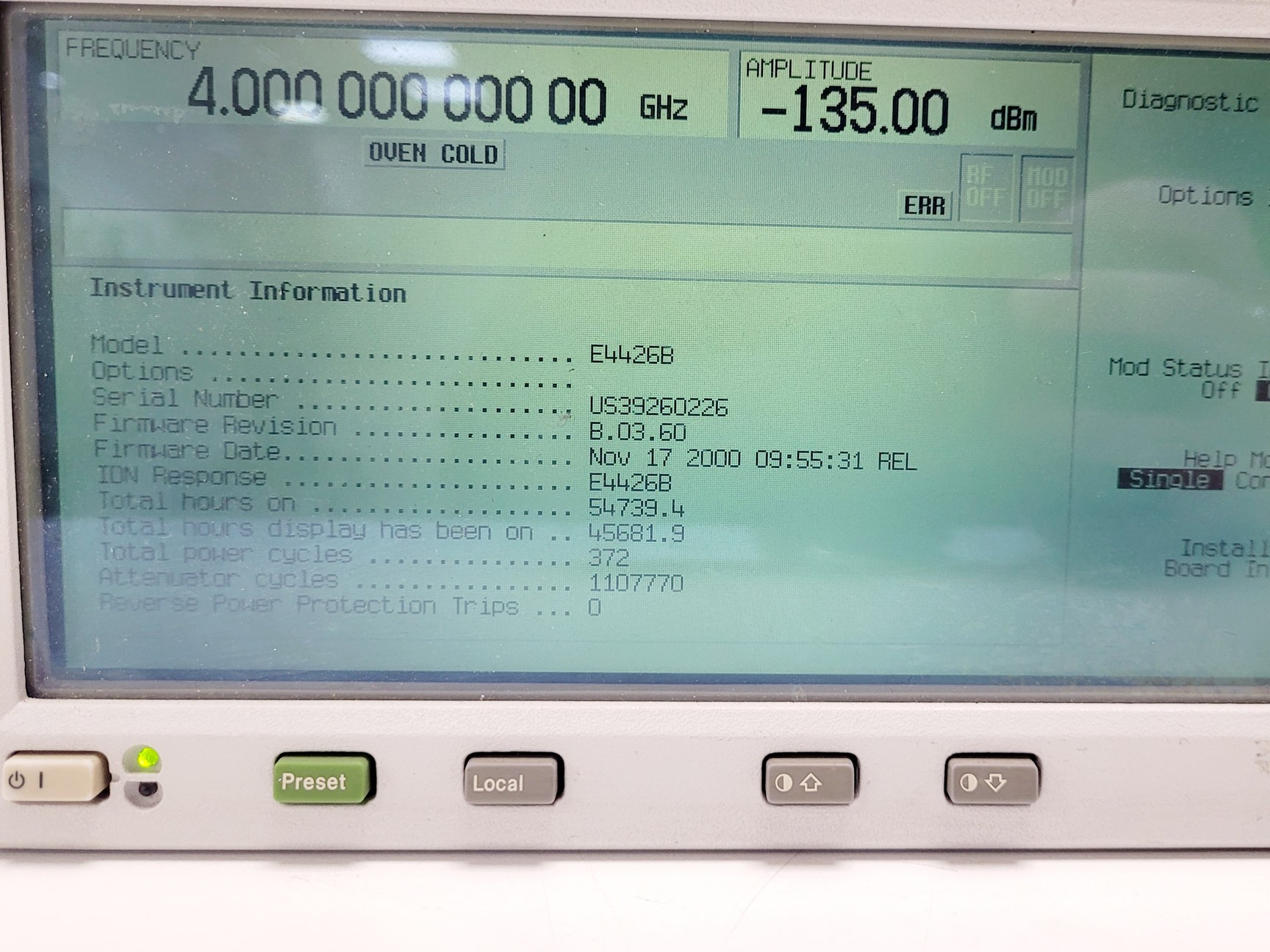 Image of Hewlett Packard E4426B ESG-AP Series Signal Generator