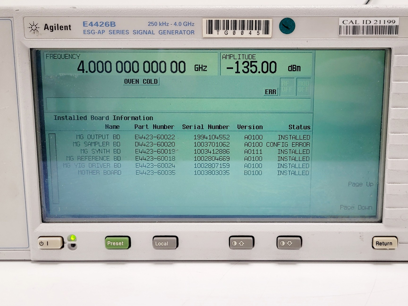 Image of Hewlett Packard E4426B ESG-AP Series Signal Generator