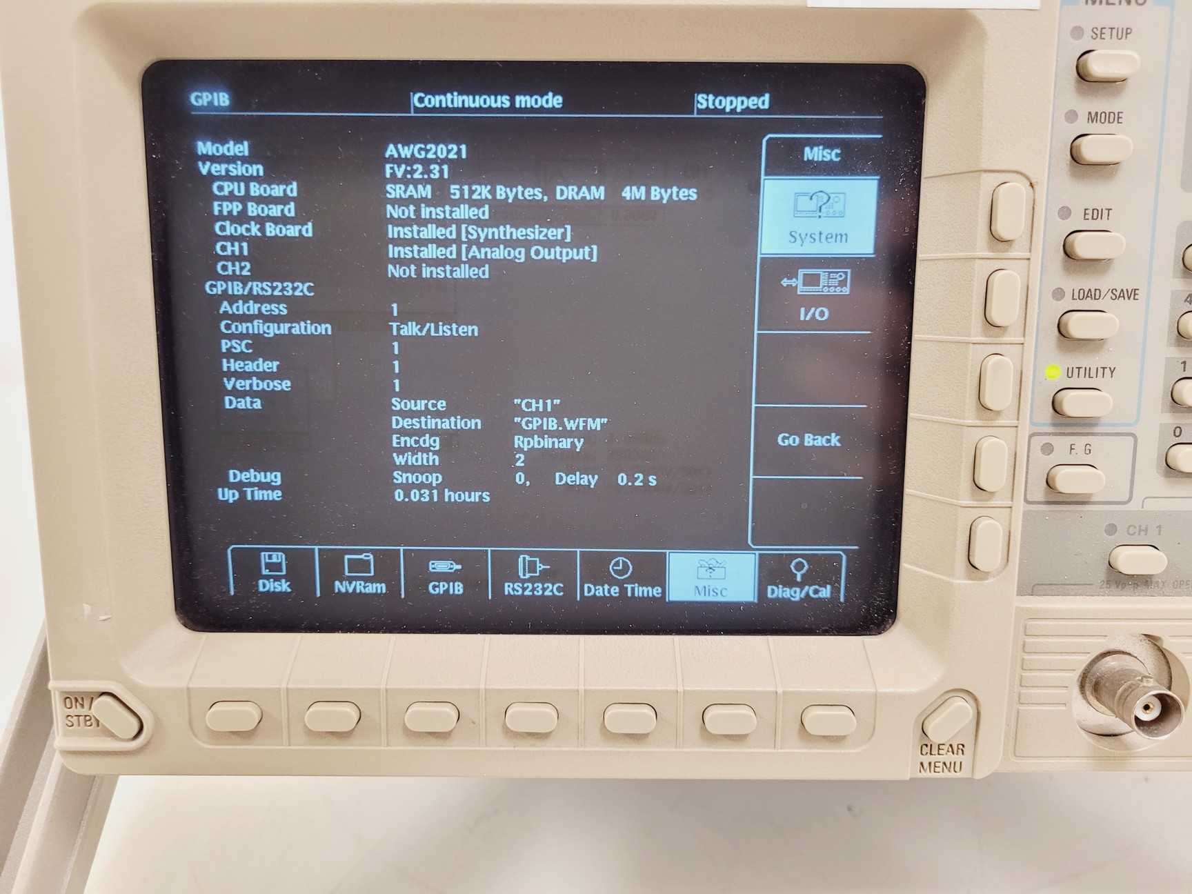 Image of Sony Tektronix AWG2021 Arbitrary Waveform Generator