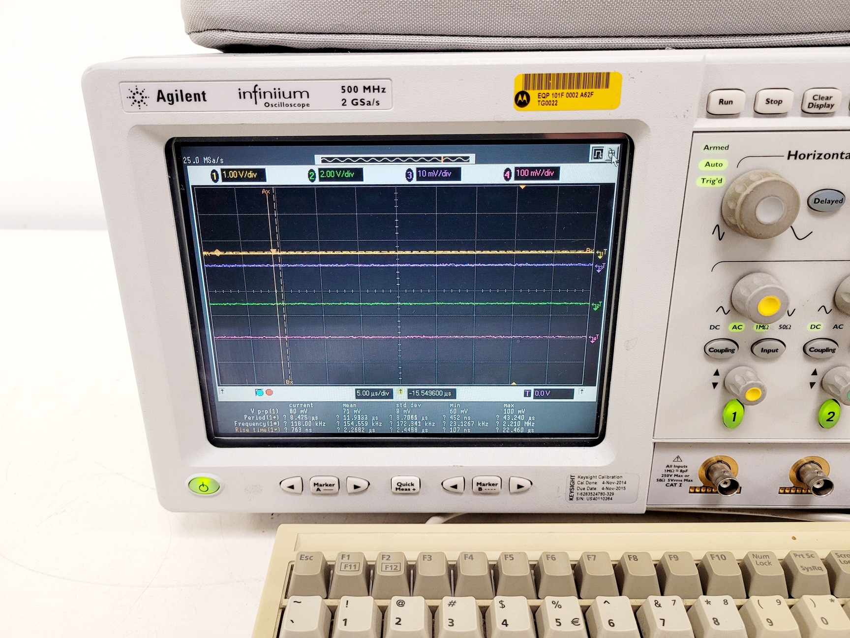 Image of Agilent Infiniium 54825A Oscilloscope 500 MHz 2 GSa/s