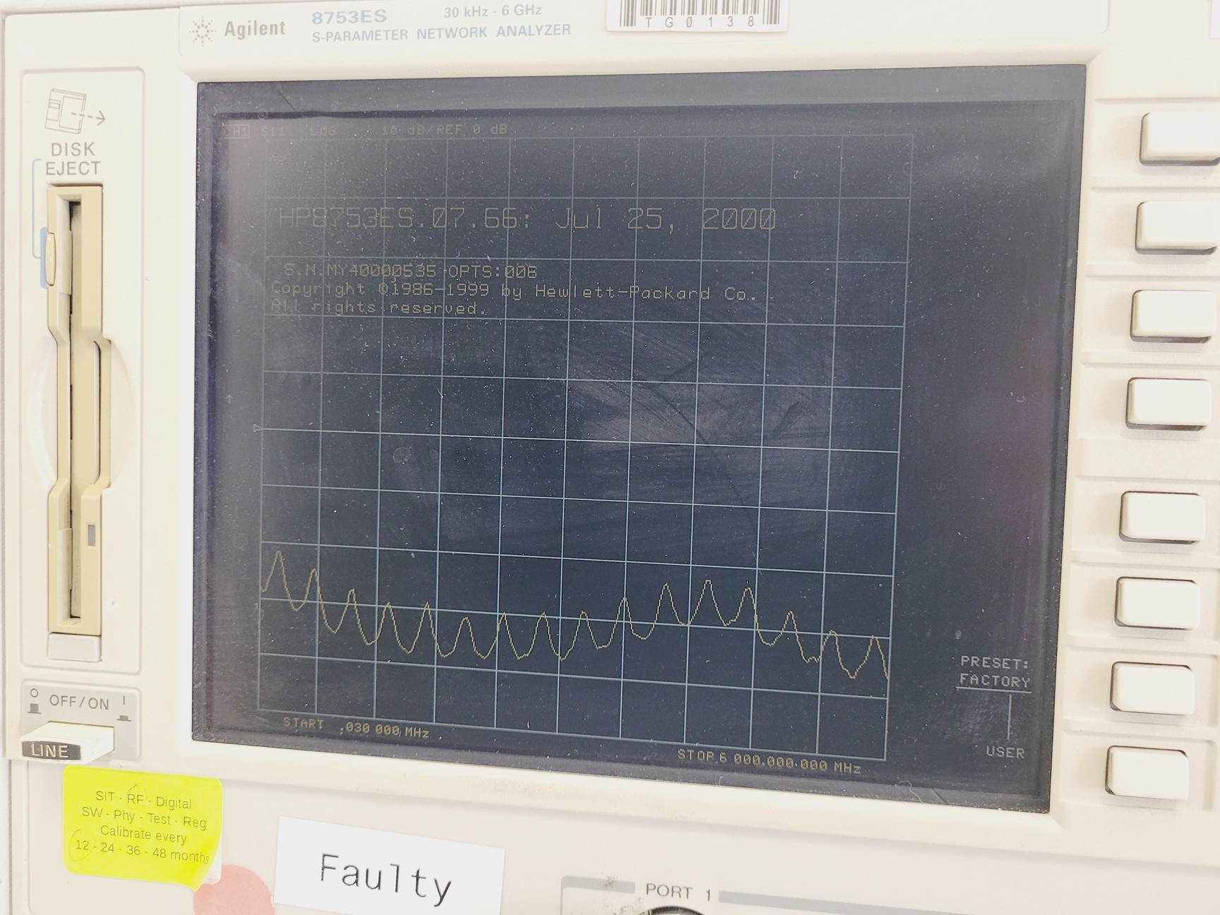 Image of Agilent 8753ES S-Parameter Network Analyzer Spares/Repair