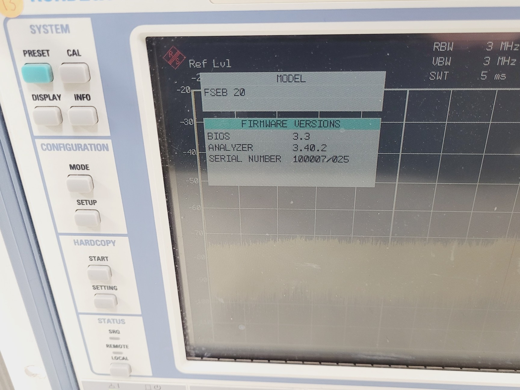 Image of Rohde & Schwarz Spectrum Analyzer 9kHz 7GHz FSEB 20