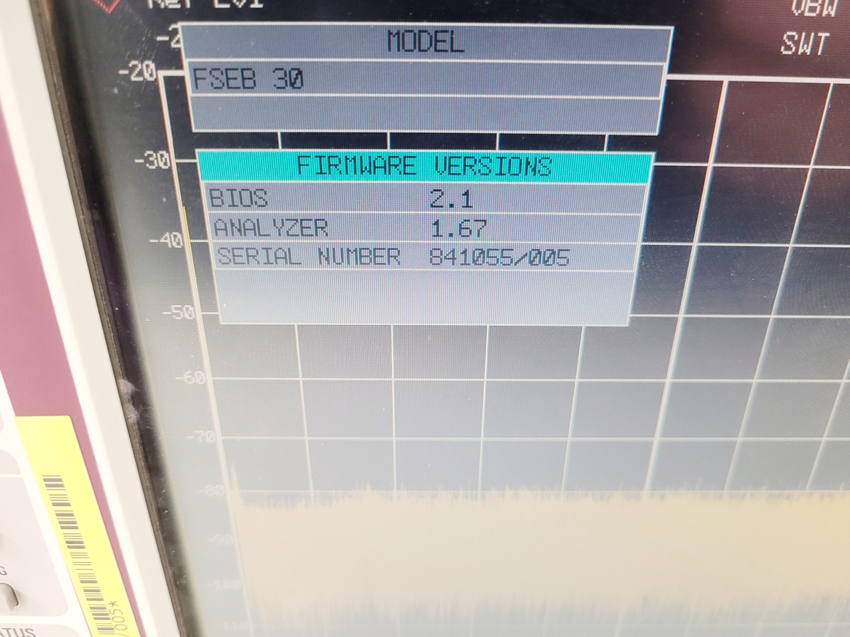 Image of Rohde & Schwarz Spectrum Analyzer 20Hz 7GHz FSEB 30