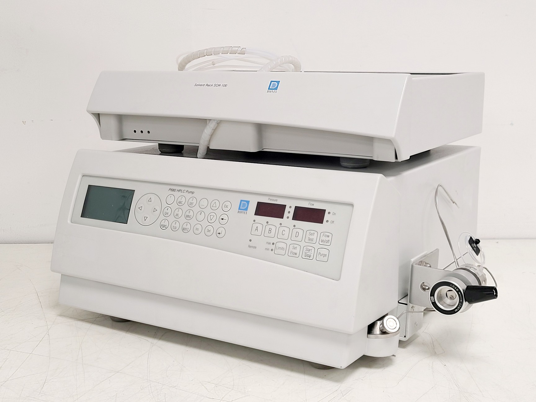 Sor Rack Dionex UVD170U W/ P680 HPLC Pump and SOR-100 Solvent Rack Chromatography