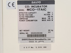 Thumbnail image of Sanyo MCO-17AIC CO2 Incubator