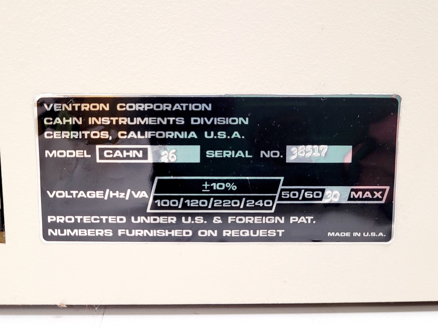 Image of Ventron Corporation Cahn 26 Automatic Electrobalance