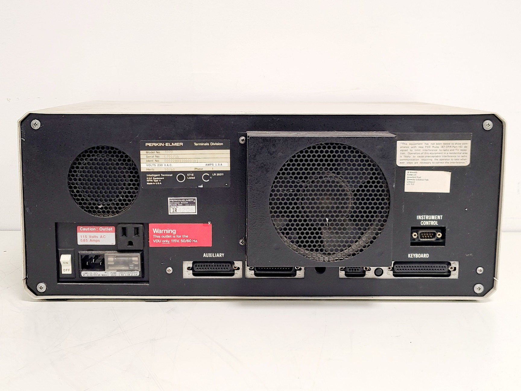 Image of Perkin Elmer 3500 Infared Data Station w/ Perkin Elmer Keyboard & Monitor