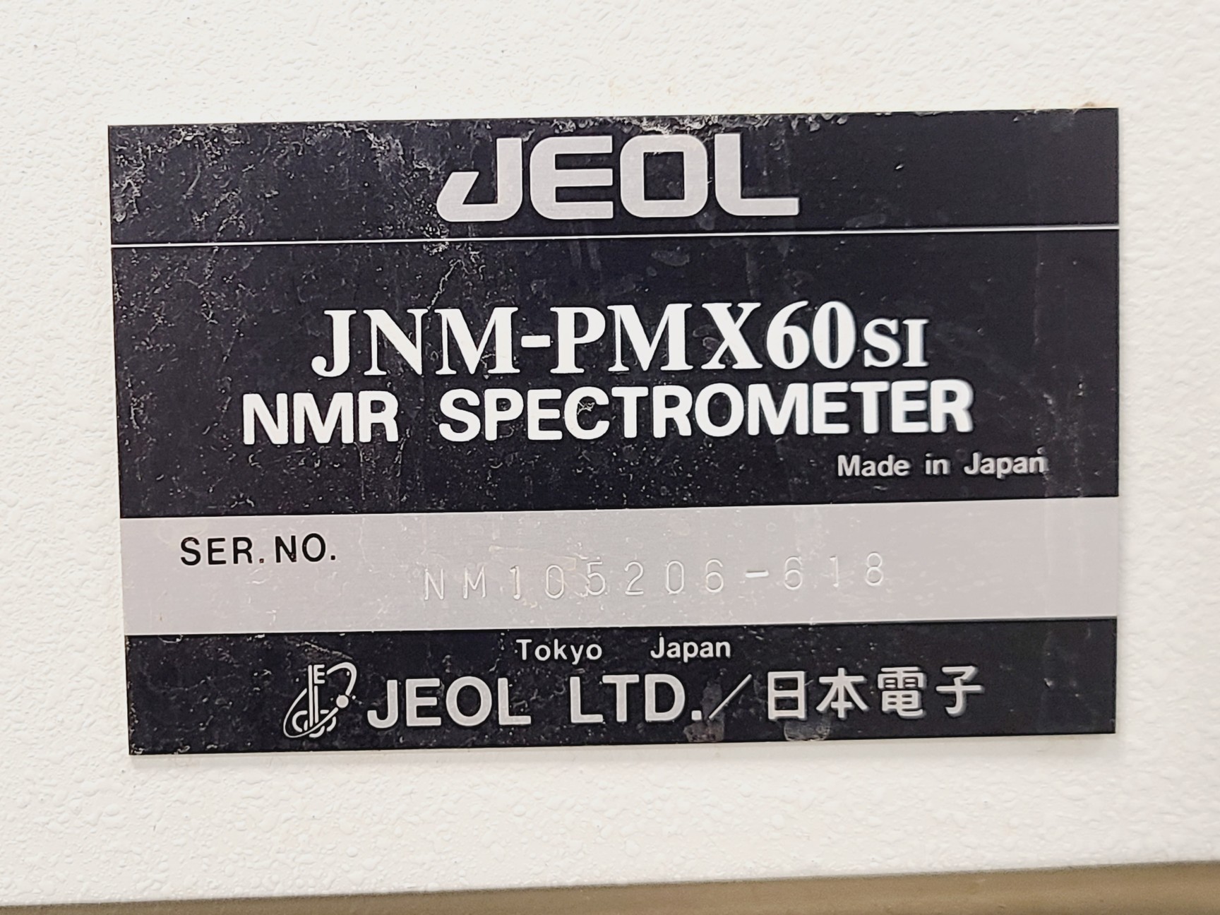 Image of JEOL JNM-PMX60si NMR Spectrometer