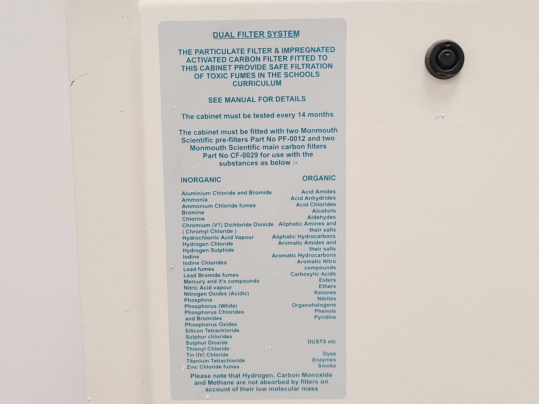 Image of Monmouth Scientific Circulaire MFC 1000S Fume Cabinet