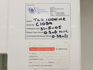 Thumbnail image of Total Containment Solutions TCS 1000MR Fume Cabinet