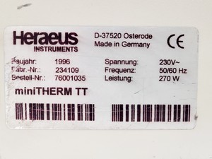 Thumbnail image of Heraeus MiniTHERM TT