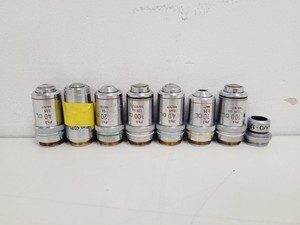 Thumbnail image of Job Lot of 67 x Leica Olympus Nikon Microscope Objectives & 52 x Eyepieces