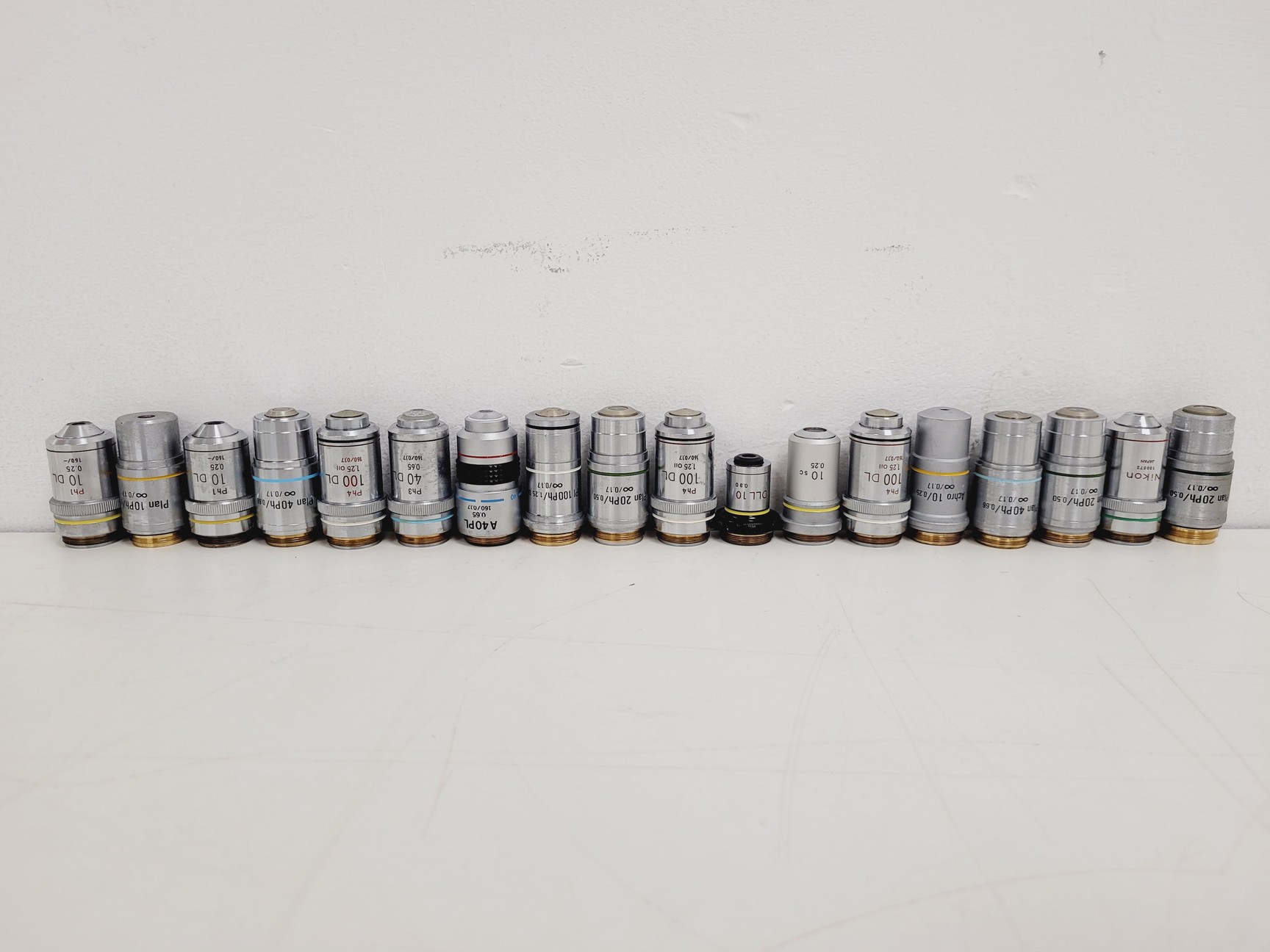 Image of Job Lot of 67 x Leica Olympus Nikon Microscope Objectives & 52 x Eyepieces