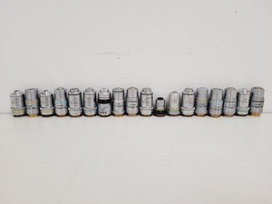 Thumbnail image of Job Lot of 67 x Leica Olympus Nikon Microscope Objectives & 52 x Eyepieces