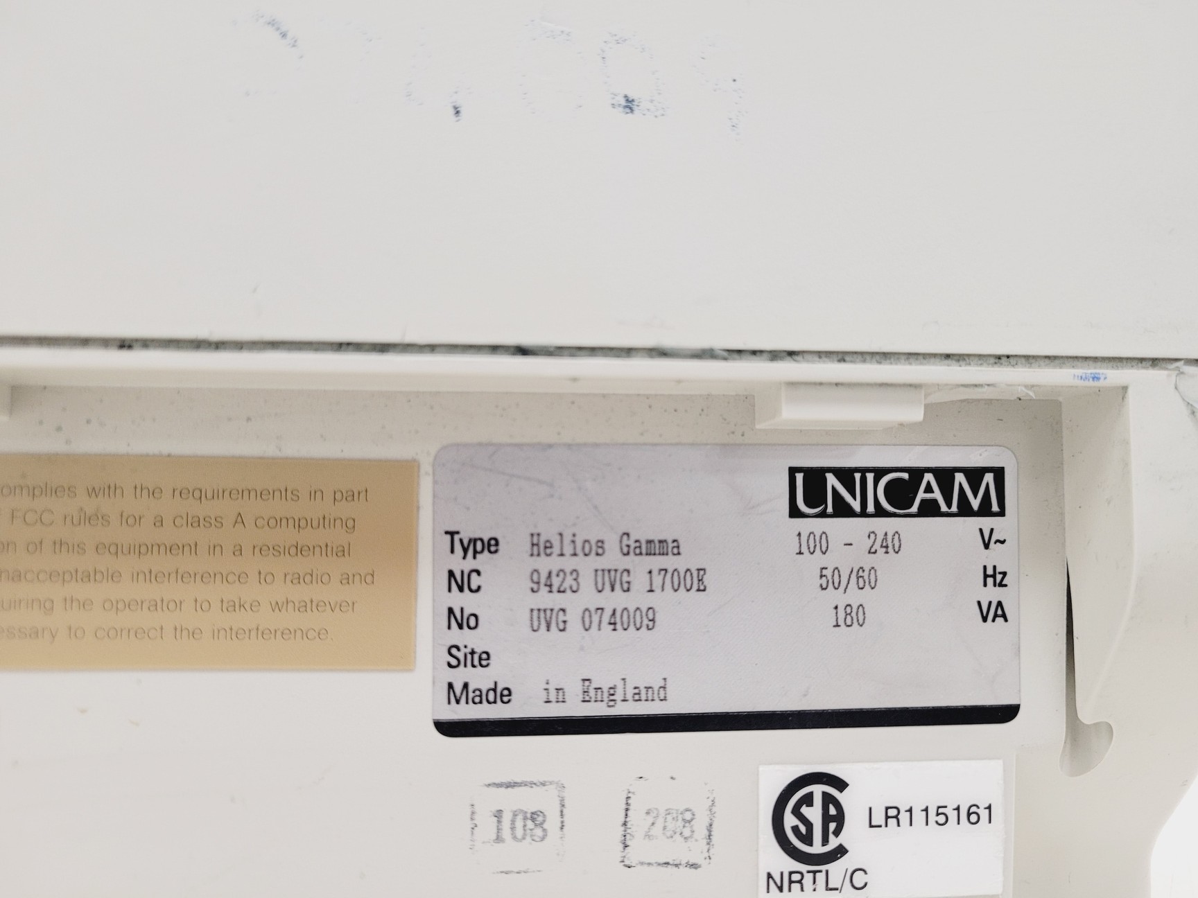 Image of Unicam Helios Gamma UV-Vis Spectrophotometer Lab