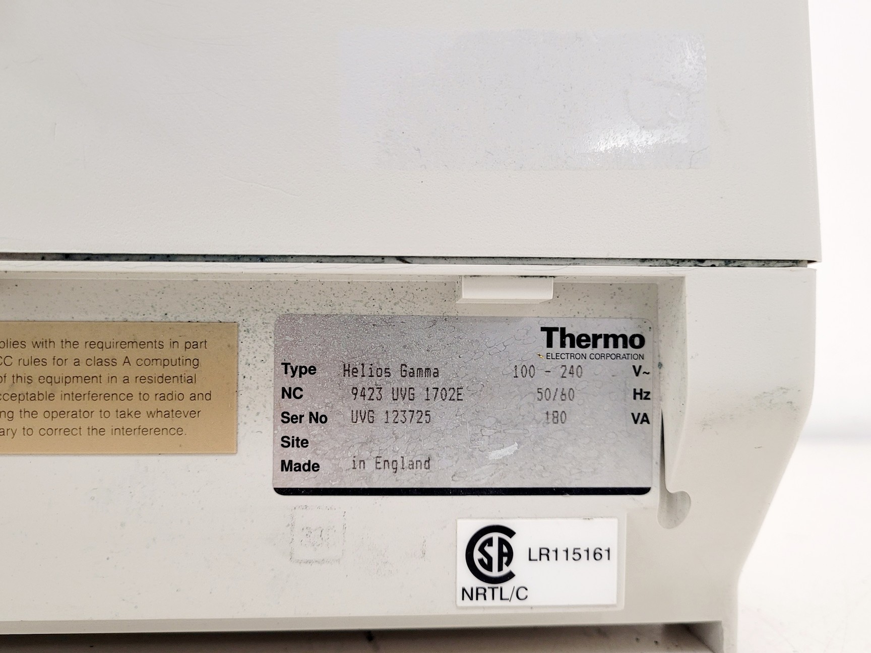 Image of Thermo Helios Gamma UV-Vis Spectrophotometer Lab