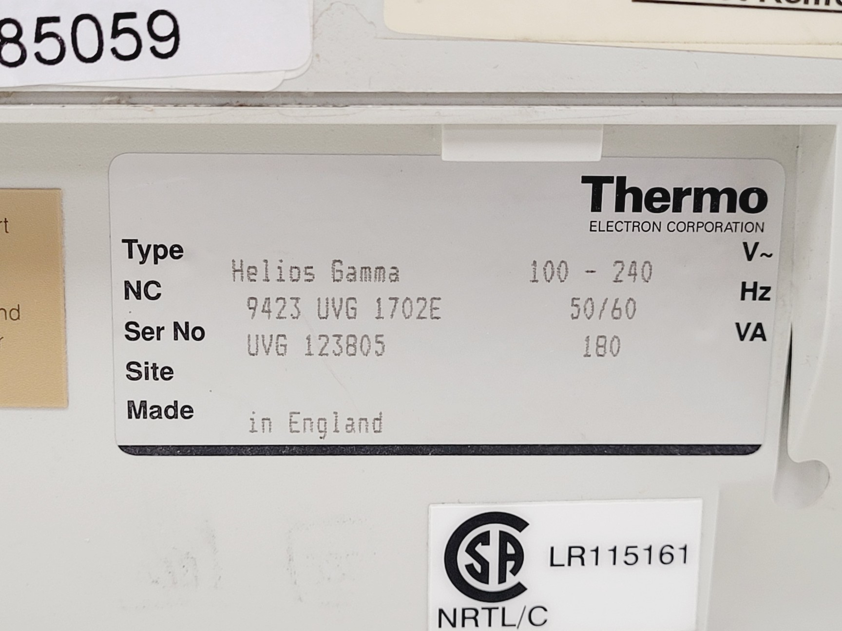 Image of Thermo Electron Corporation Helios Gamma UV-VIS Spectrophotometer Lab